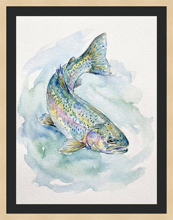 Trout Swimming In Watercolor