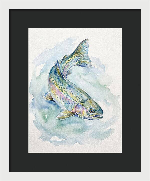 Trout Swimming In Watercolor