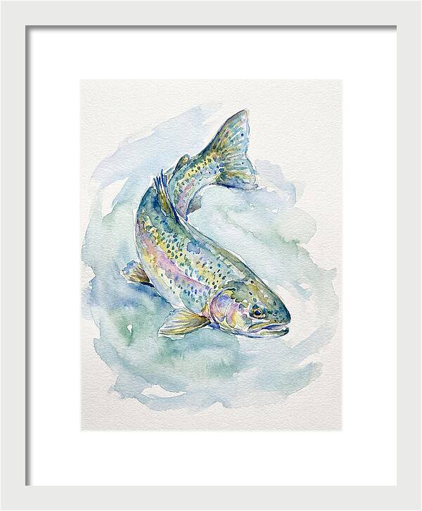 Trout Swimming In Watercolor