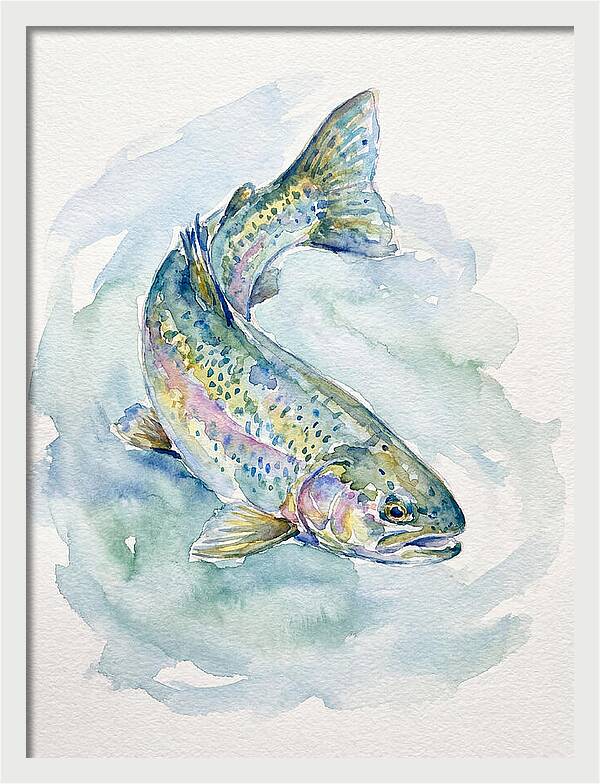 Trout Swimming In Watercolor