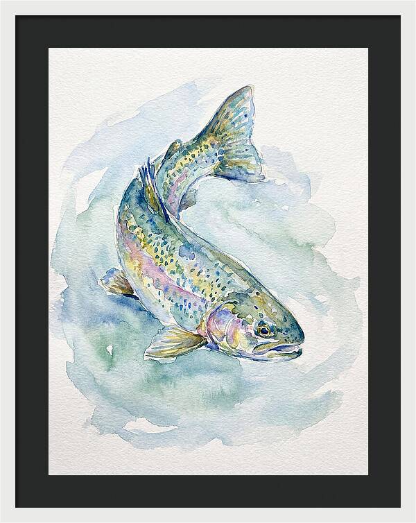Trout Swimming In Watercolor