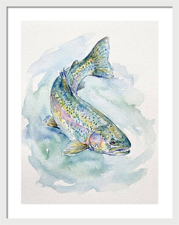Trout Swimming In Watercolor