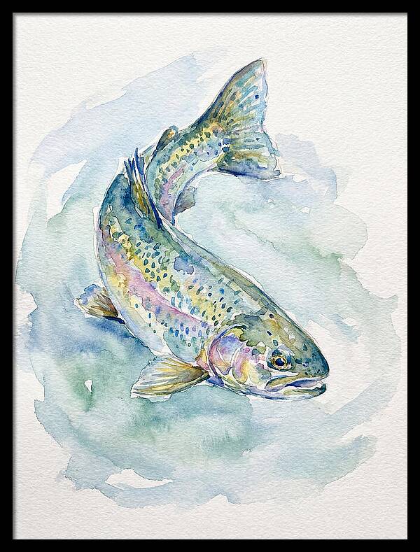 Trout Swimming In Watercolor