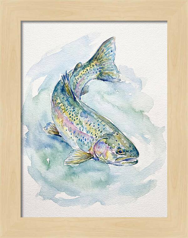 Trout Swimming In Watercolor