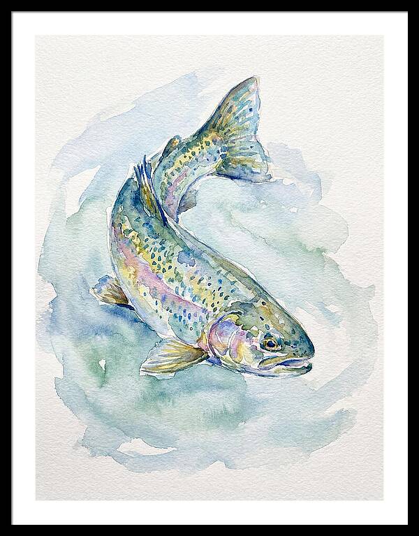 Trout Swimming In Watercolor