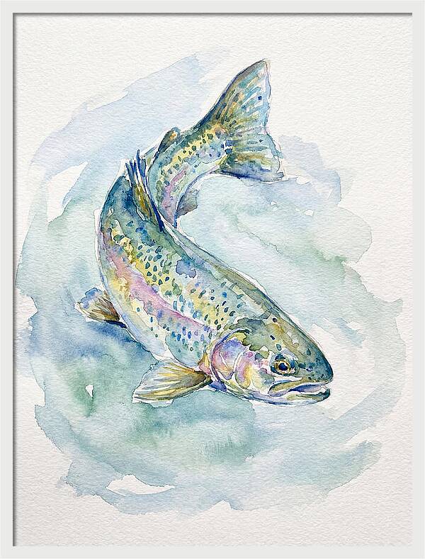 Trout Swimming In Watercolor