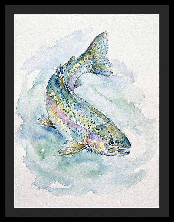 Trout Swimming In Watercolor