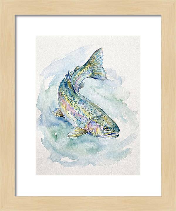 Trout Swimming In Watercolor