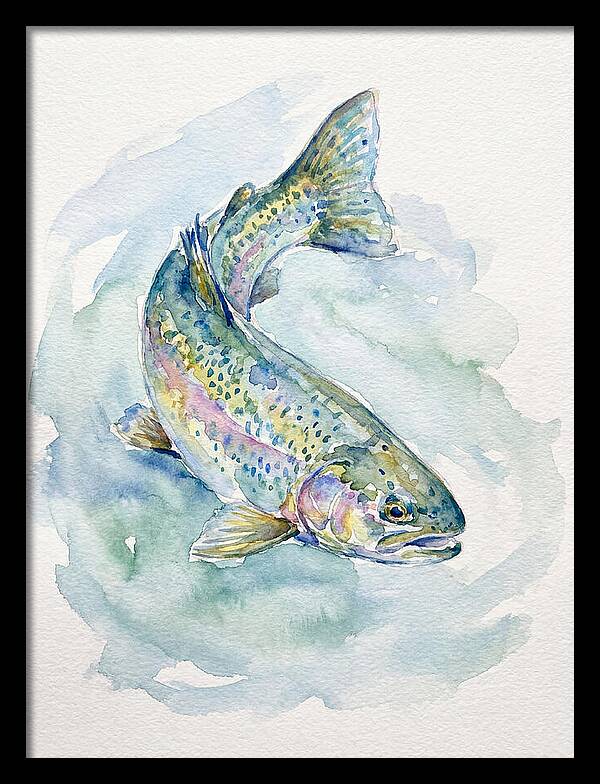 Trout Swimming In Watercolor