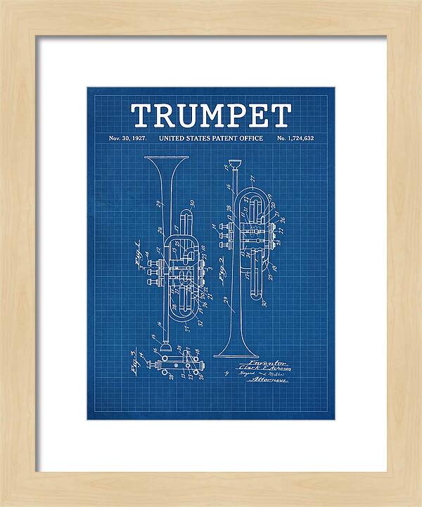 Trumpet Blueprint Patent Us1724632a