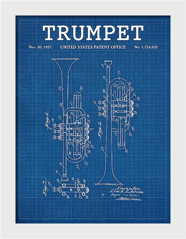 Trumpet Blueprint Patent Us1724632a