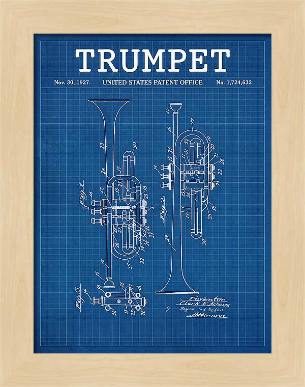 Trumpet Blueprint Patent Us1724632a