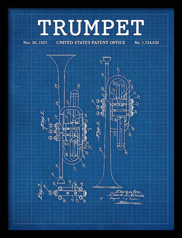 Trumpet Blueprint Patent Us1724632a