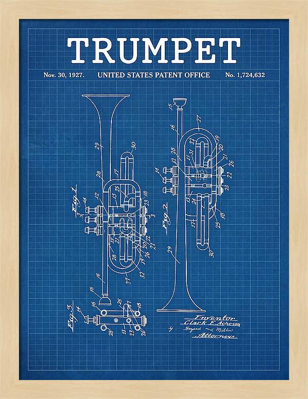 Trumpet Blueprint Patent Us1724632a