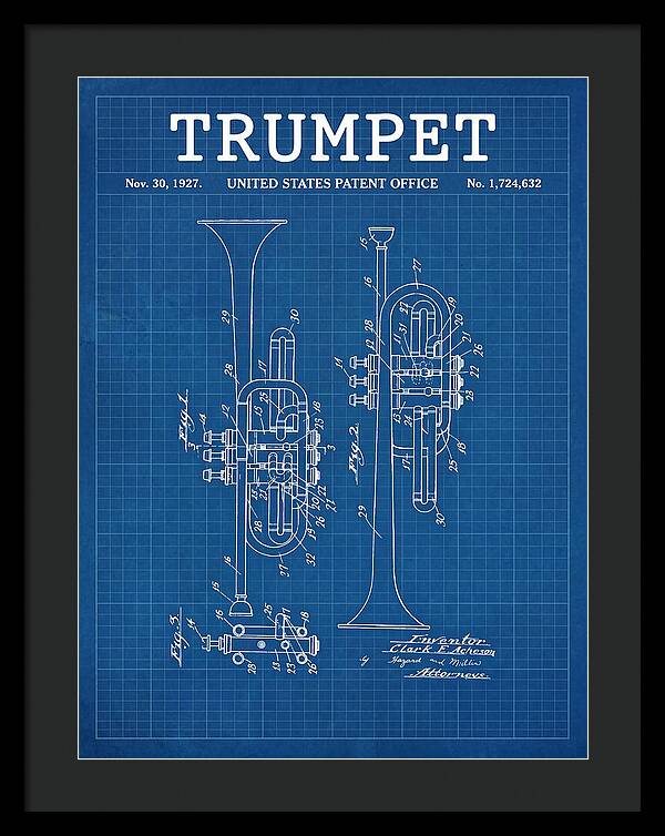 Trumpet Blueprint Patent Us1724632a