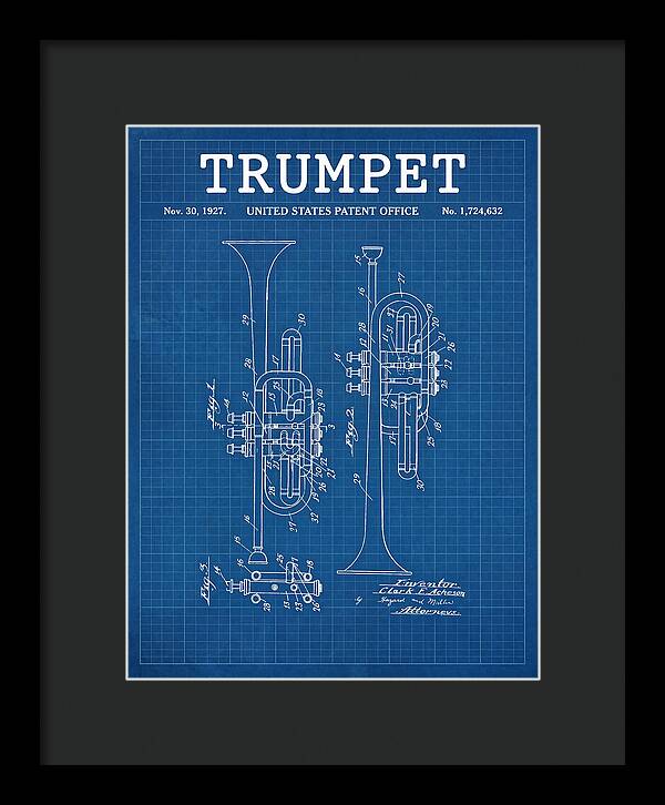 Trumpet Blueprint Patent Us1724632a