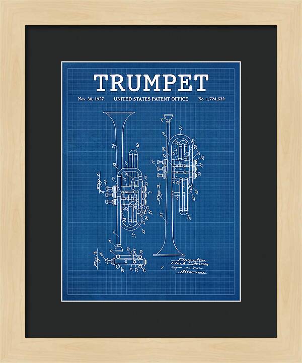 Trumpet Blueprint Patent Us1724632a