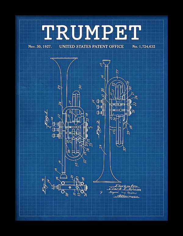 Trumpet Blueprint Patent Us1724632a
