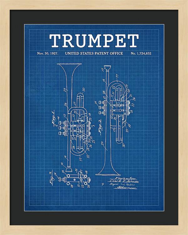Trumpet Blueprint Patent Us1724632a