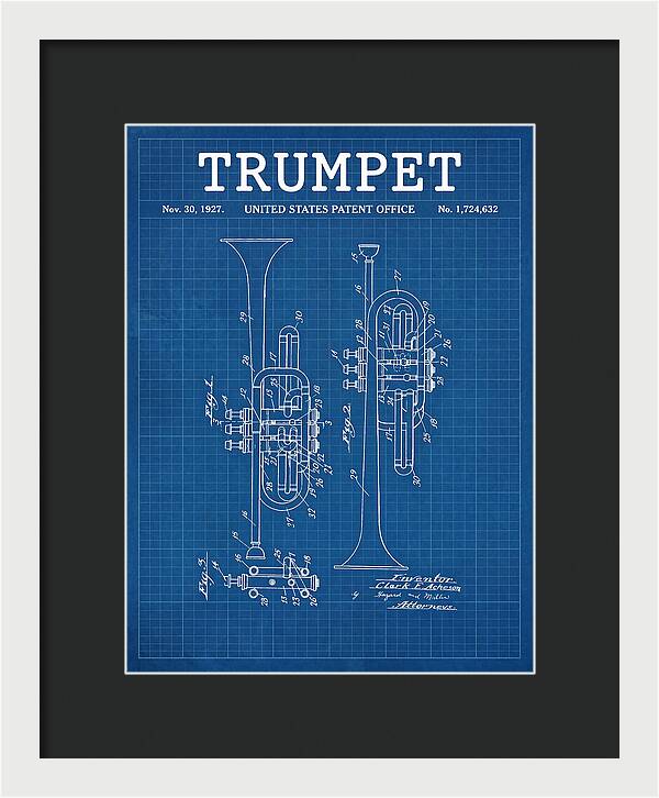 Trumpet Blueprint Patent Us1724632a