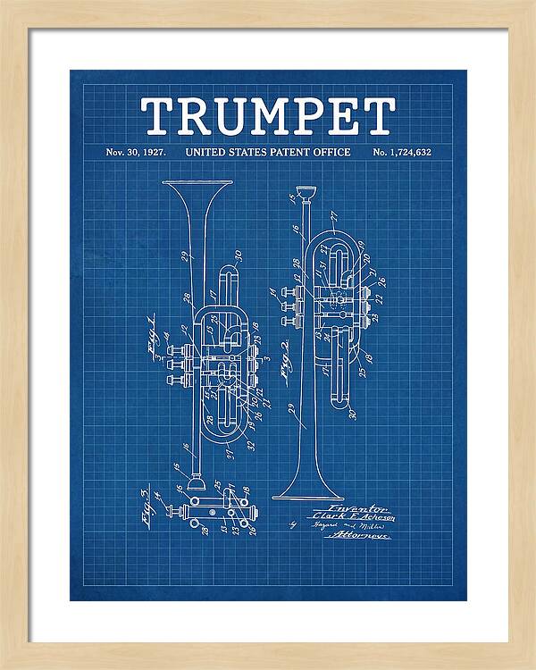 Trumpet Blueprint Patent Us1724632a