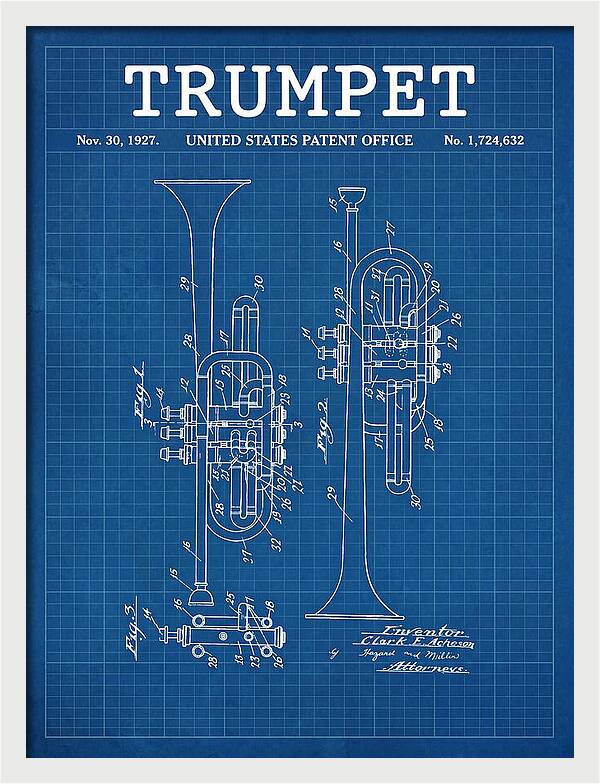 Trumpet Blueprint Patent Us1724632a