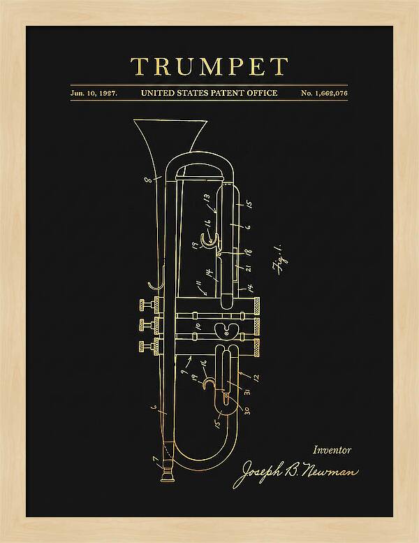 Trumpet Gold Patent Us1662076a