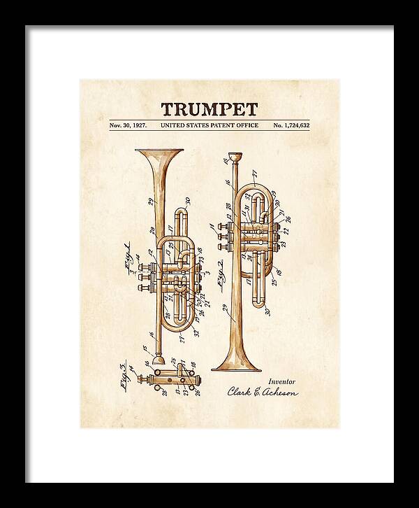 Trumpet Watercolor Patent Us1724632a