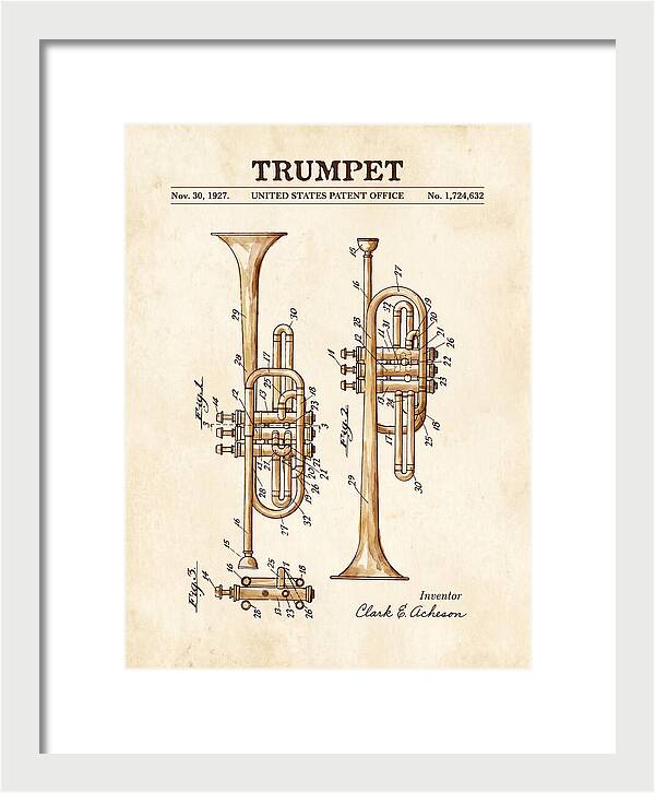 Trumpet Watercolor Patent Us1724632a