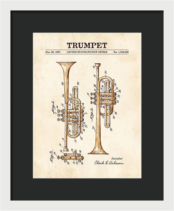 Trumpet Watercolor Patent Us1724632a