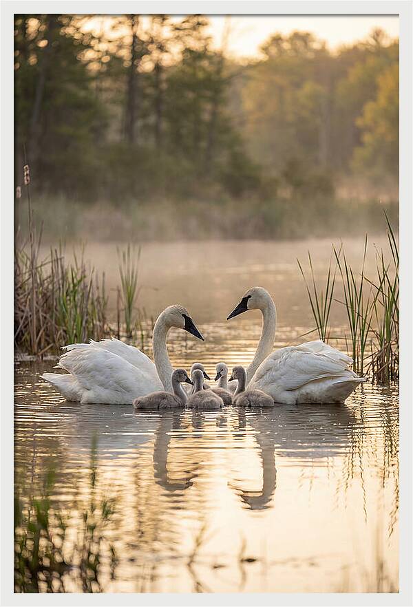 Trumpeter Swan Family