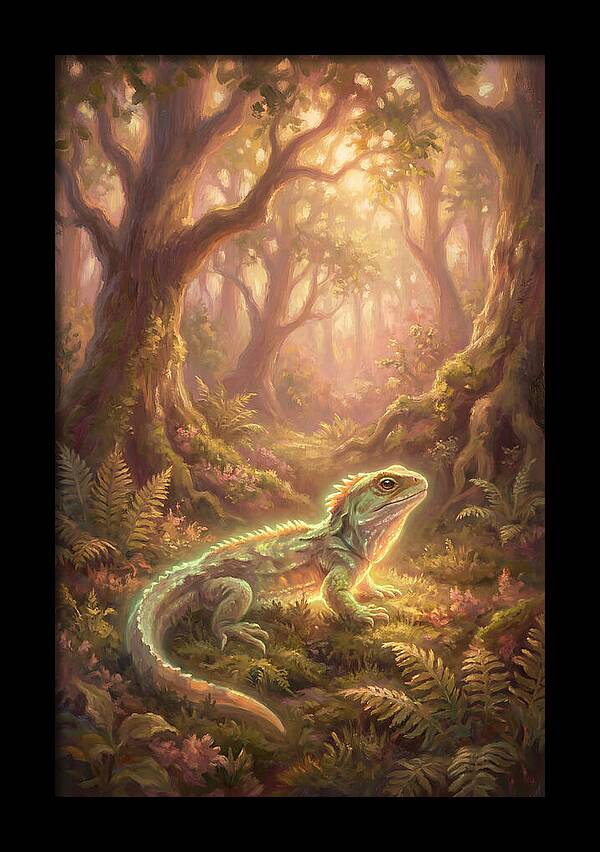 Tuatara In Enchanted Forest