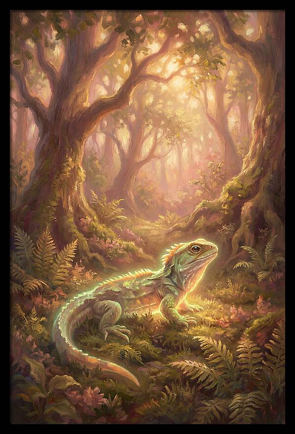 Tuatara In Enchanted Forest