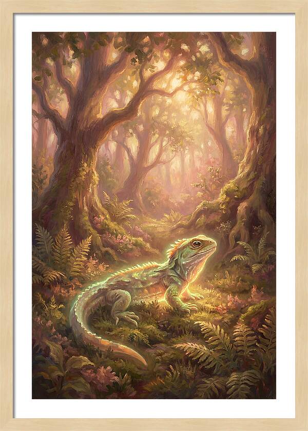 Tuatara In Enchanted Forest