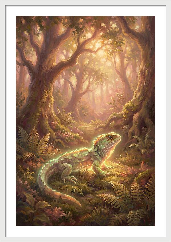Tuatara In Enchanted Forest