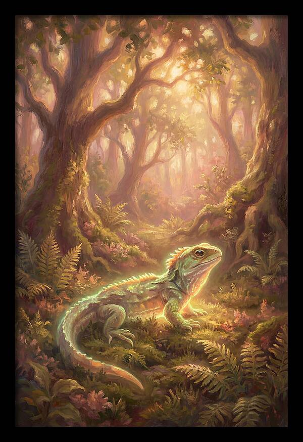 Tuatara In Enchanted Forest