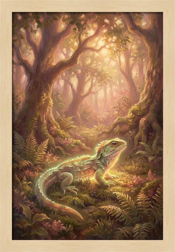 Tuatara In Enchanted Forest