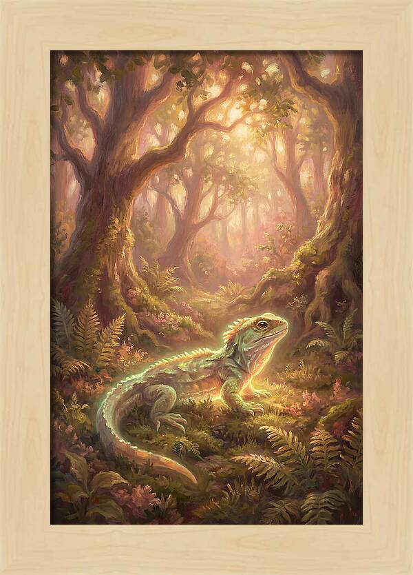 Tuatara In Enchanted Forest