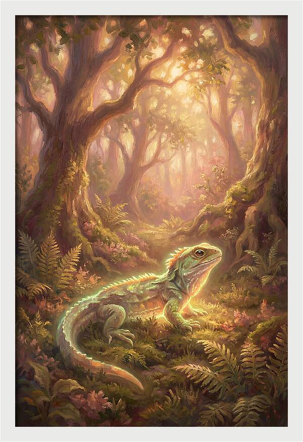 Tuatara In Enchanted Forest