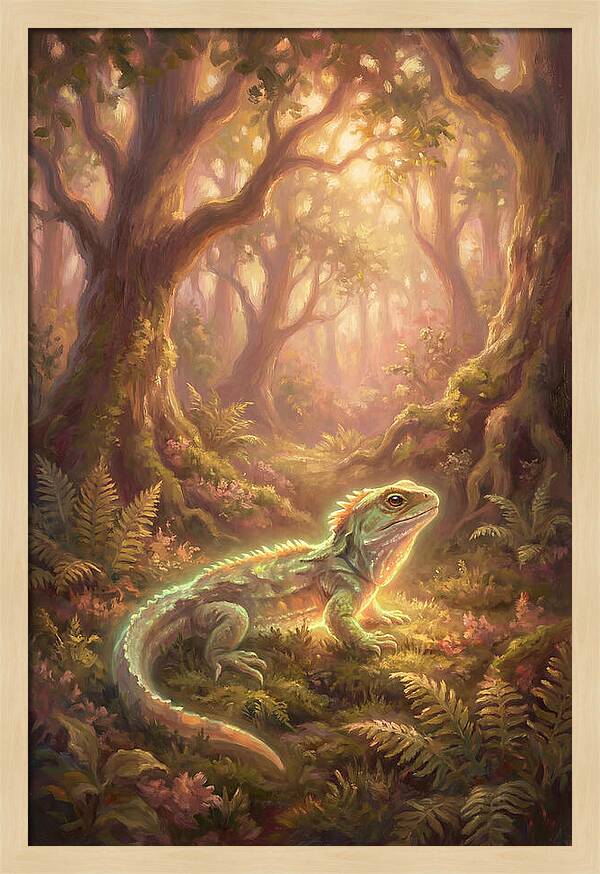 Tuatara In Enchanted Forest