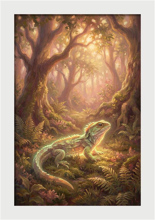 Tuatara In Enchanted Forest