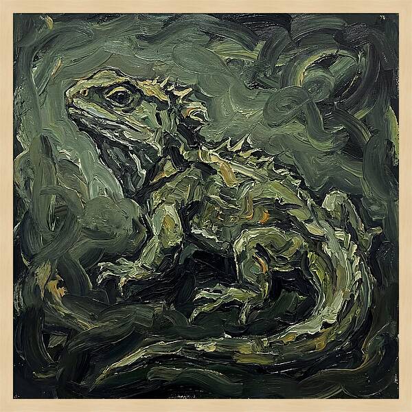 Tuatara In Expressionist Style