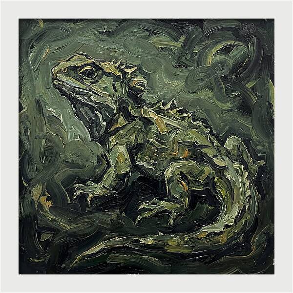 Tuatara In Expressionist Style