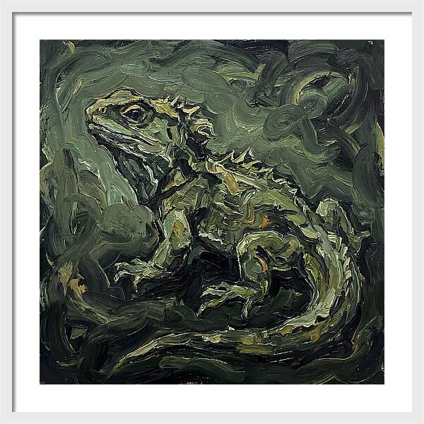 Tuatara In Expressionist Style