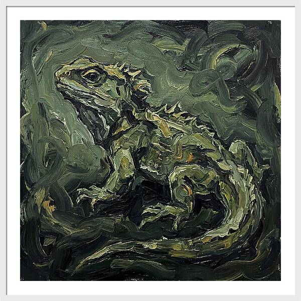 Tuatara In Expressionist Style