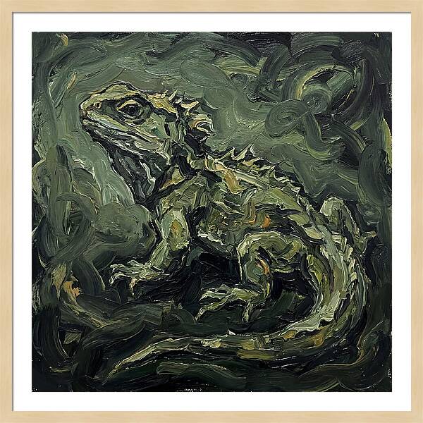 Tuatara In Expressionist Style