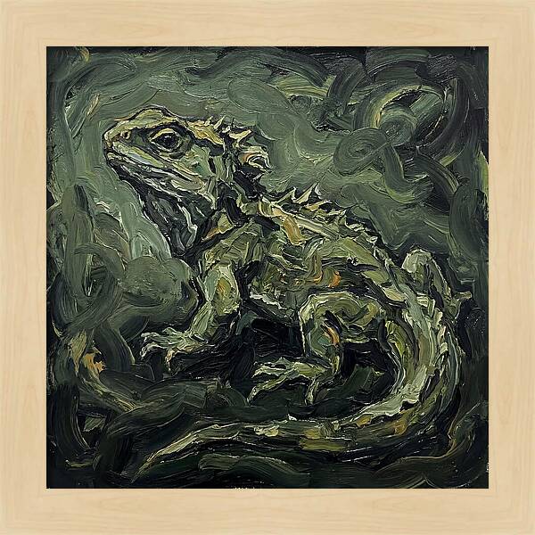 Tuatara In Expressionist Style