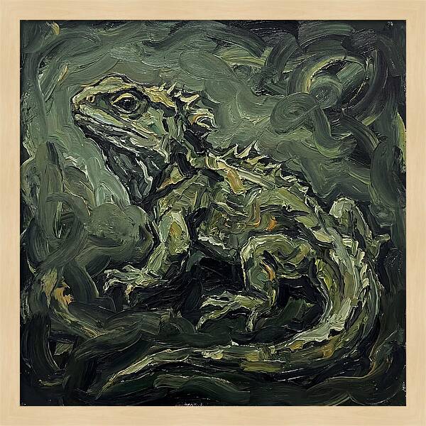 Tuatara In Expressionist Style