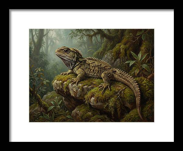 Tuatara In Lush Wilderness