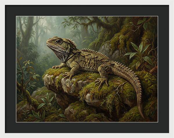 Tuatara In Lush Wilderness